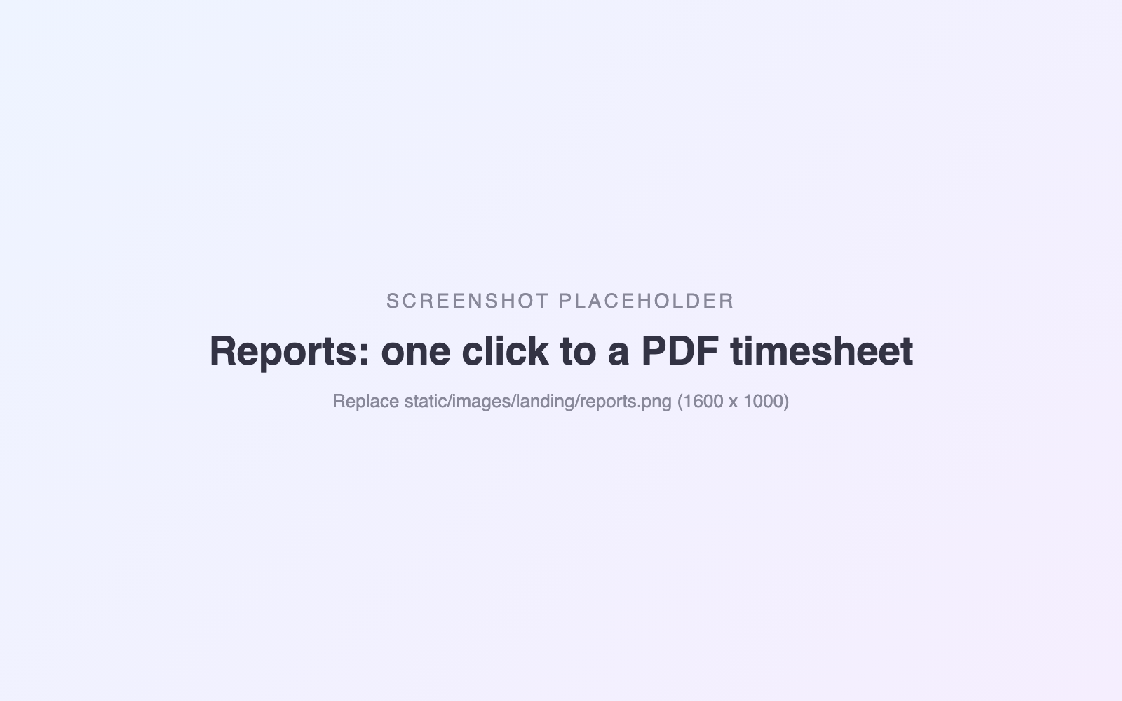 One click to a PDF timesheet